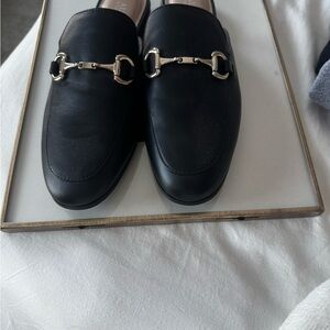 Alfani Black Mules with Gold Accent